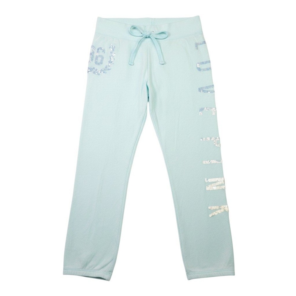 Victorias Secret PINK Sweatpants Women Small Green Sequin Love Pink 86 Joggers